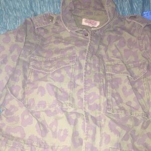 Green/leopard Military Jacket